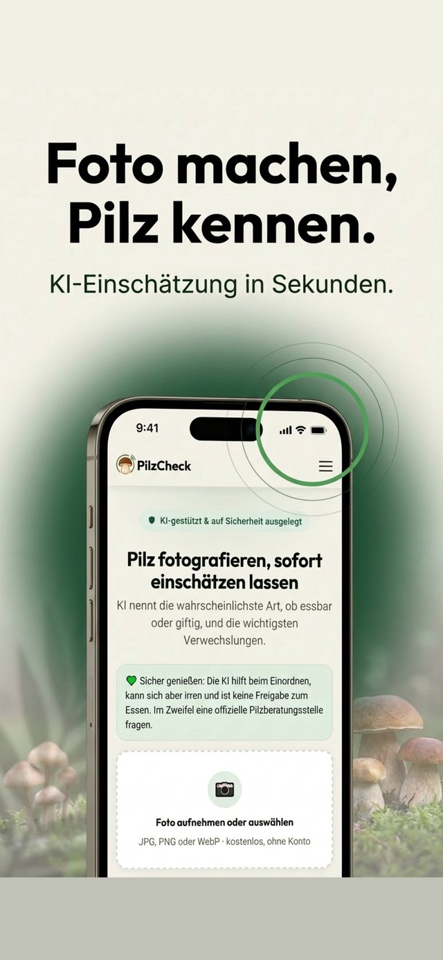 PilzCheck: Foto machen, Pilz kennen, KI-Einschätzung in Sekunden